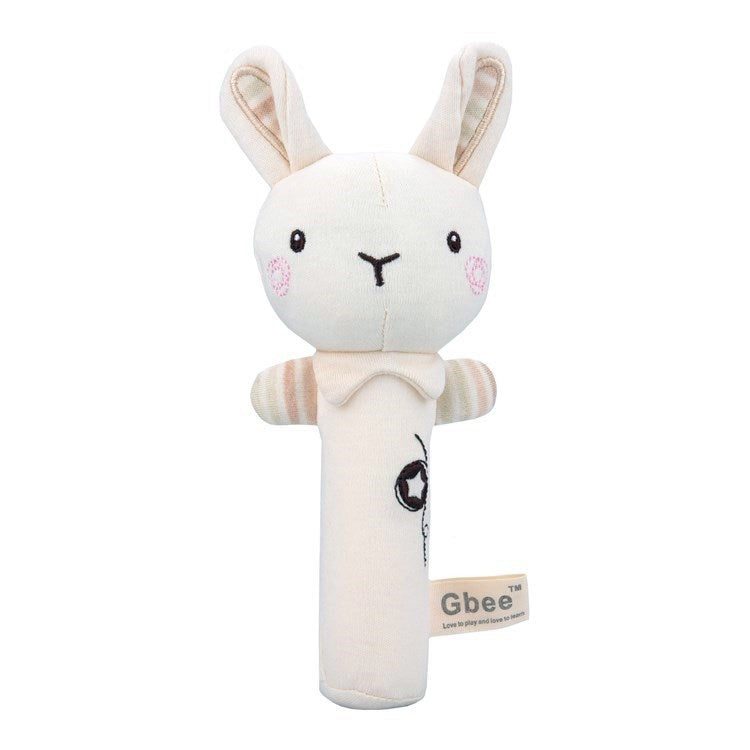 Organic Cotton Baby Rattle - Rabbit Stick
