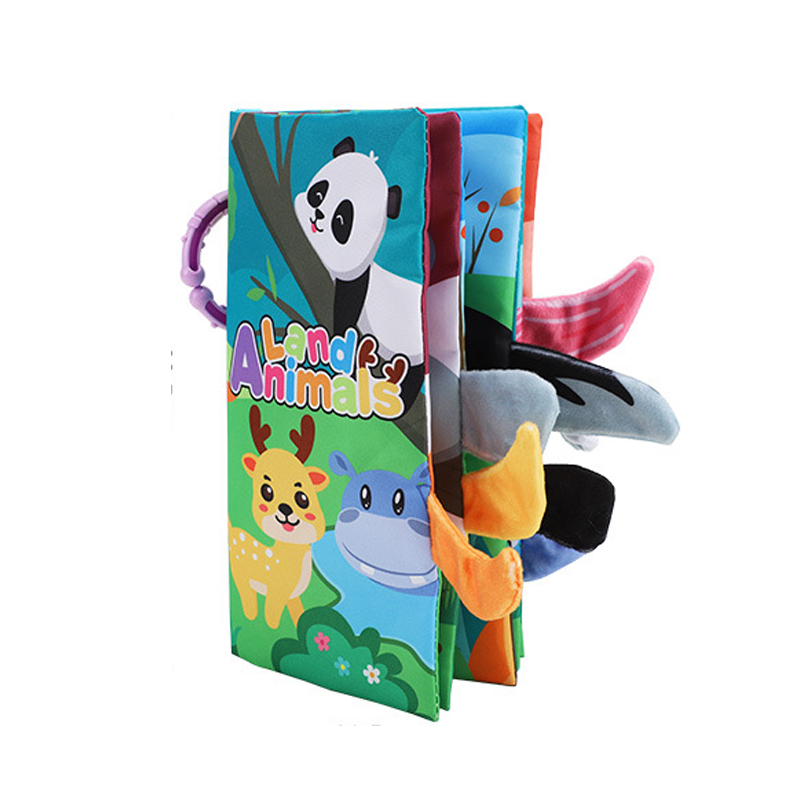 Baby animal tail 3D soft cloth book - Land Animals