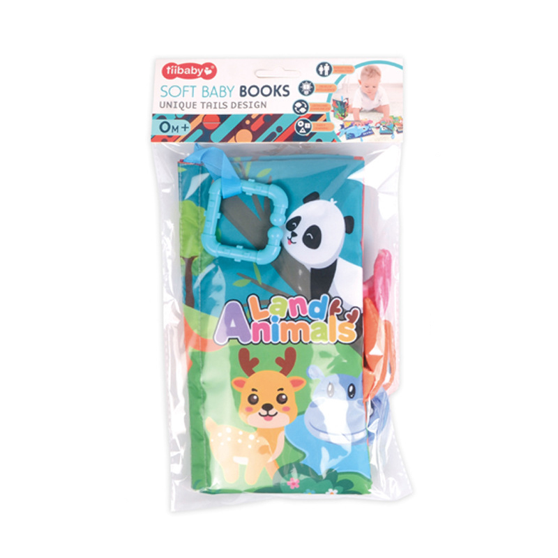 Baby animal tail 3D soft cloth book - Land Animals