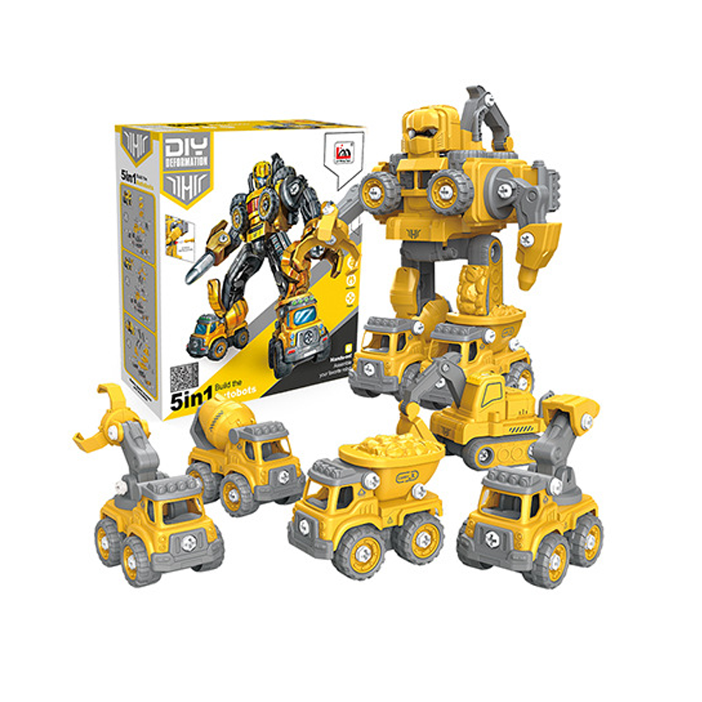 5 in 1 transformer truck toy - Yellow