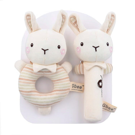 Organic Cotton Baby Rattle Set- Rabbit