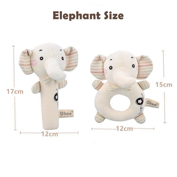 Organic Cotton Baby Rattle Set- Elephant