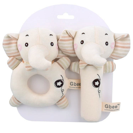 Organic Cotton Baby Rattle Set- Elephant