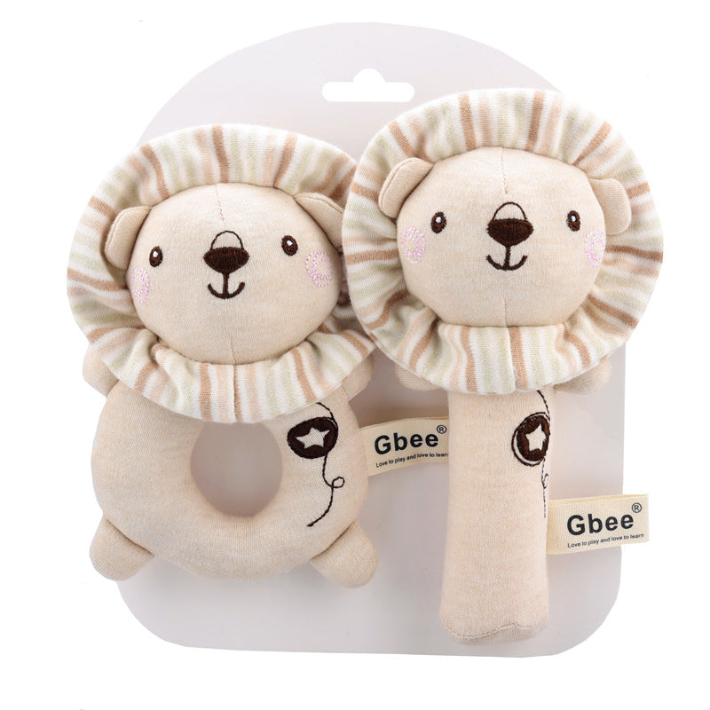 Organic Cotton Baby Rattle Set - Lion