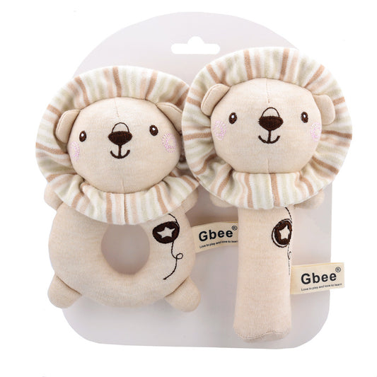 Organic Cotton Baby Rattle Set - Lion