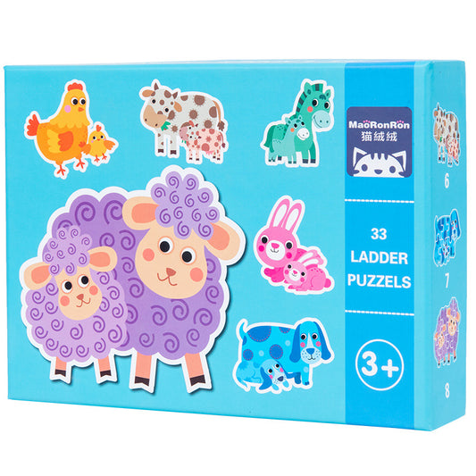 33 PCS Ladder Jigsaw Puzzles - Zoo