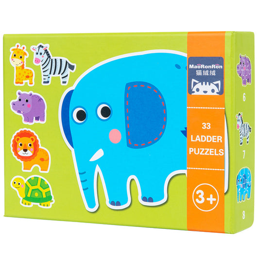 33 PCS Ladder Jigsaw Puzzles - Animal