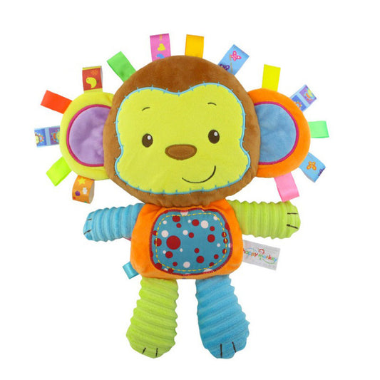 Stuffed Animal Soft Toy with Rattle - Monkey
