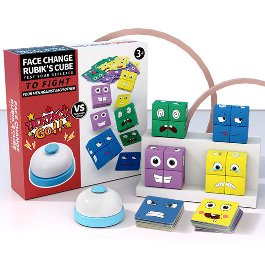 Wooden Face Change Rubik's Cube playset