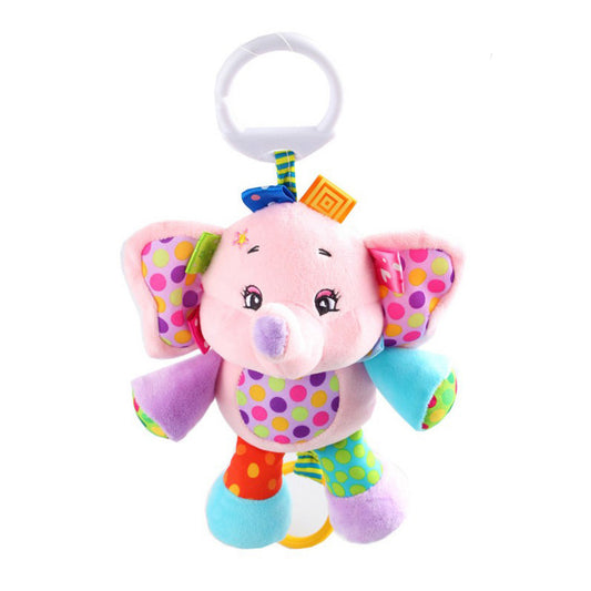 Musical Pull String Soft Toy - Pink Elephant