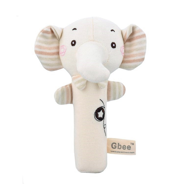 Organic Cotton Baby Rattle - Elephant Stick