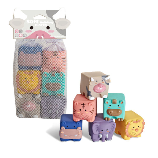 Baby Soft Animal Building Blocks 6 Pieces