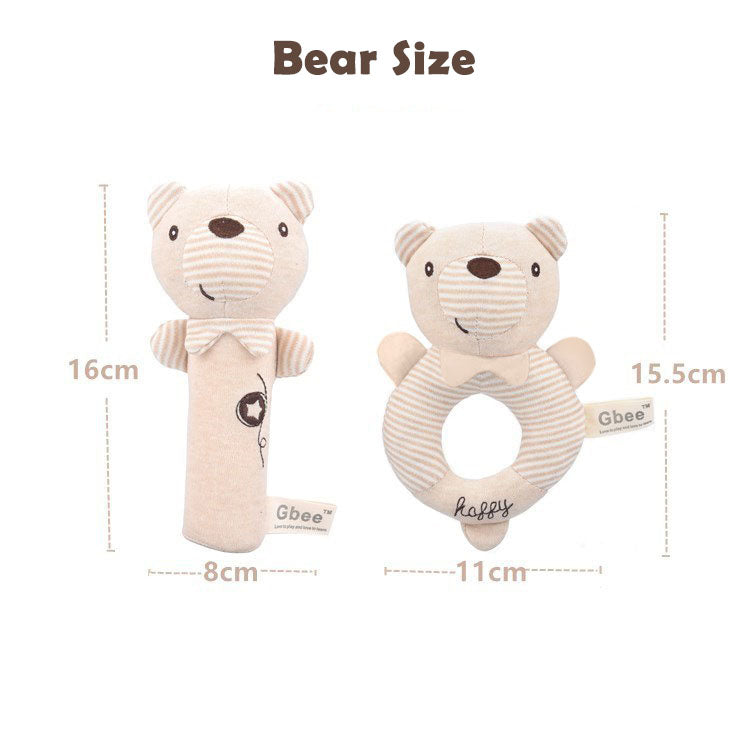 Organic Cotton Baby Rattle Set - Bear