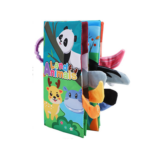 Baby animal tail 3D soft cloth book - Land Animals