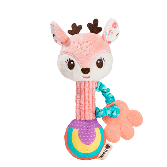 Soft Animal Hand Grip Shaker Toy - Pink Deer