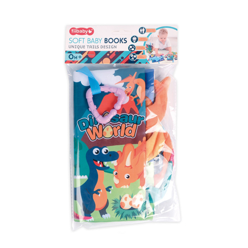 Baby animal tail 3D soft cloth book - Dinosaur