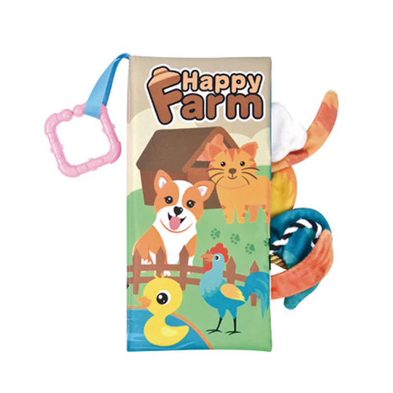 Baby animal tail 3D soft cloth book - Farm