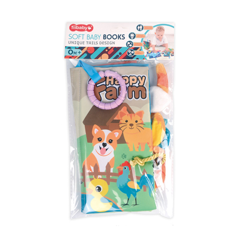 Baby animal tail 3D soft cloth book - Farm