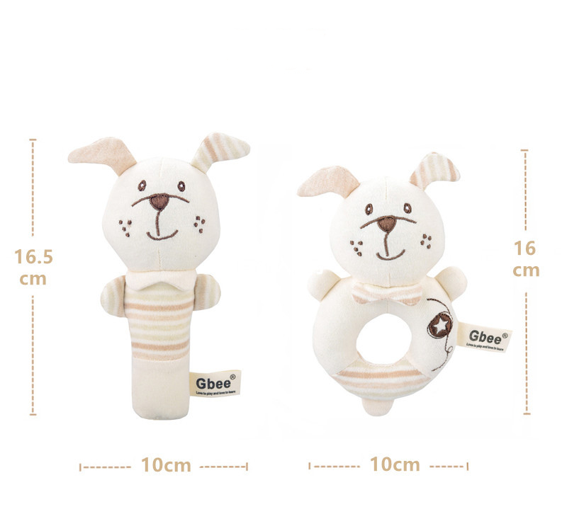 Organic Cotton Baby Rattle Set - Puppy
